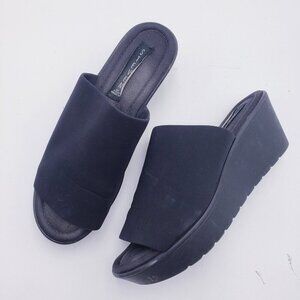 Vintage 90s Y2K Steve Madden Slinky Black Chunky Platform Sandals Womens 8.5